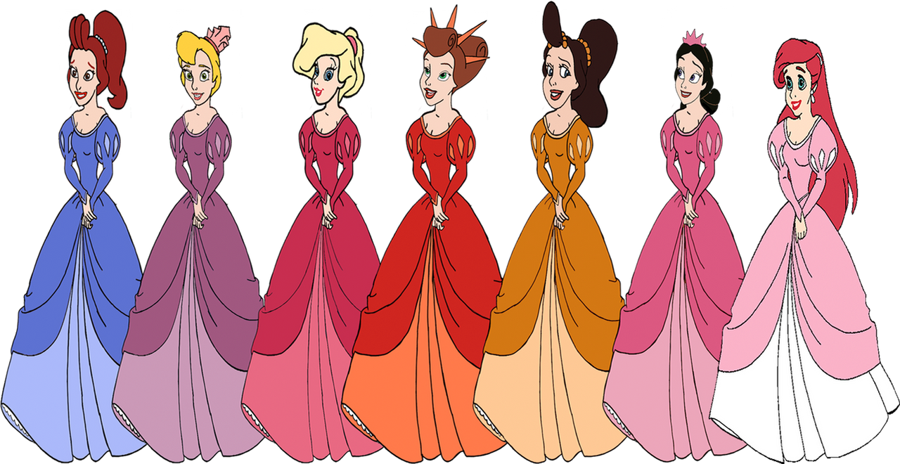 Ariel and her sisters in their gowns by HomerSimpson1983 on DeviantArt