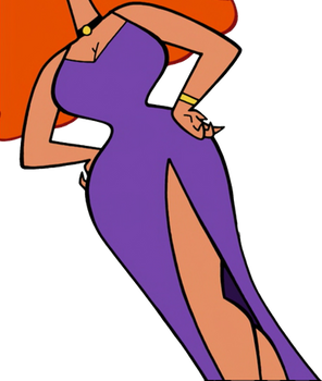 Miss Sara Bellum in a purple dress vector 4