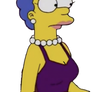 Marge Simpson wearing her purple dress vector