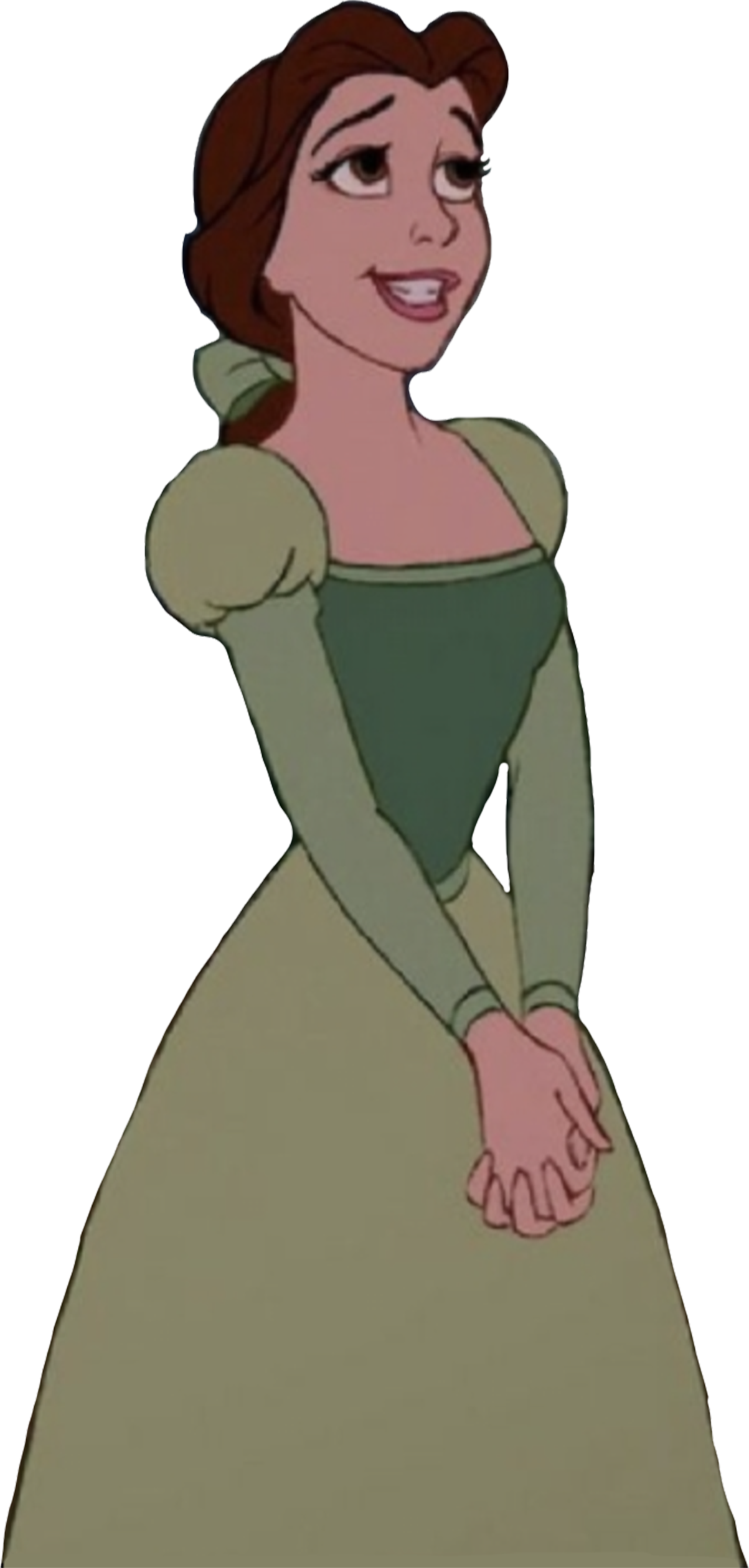 Princess Belle in her green dress vector by HomerSimpson1983 on