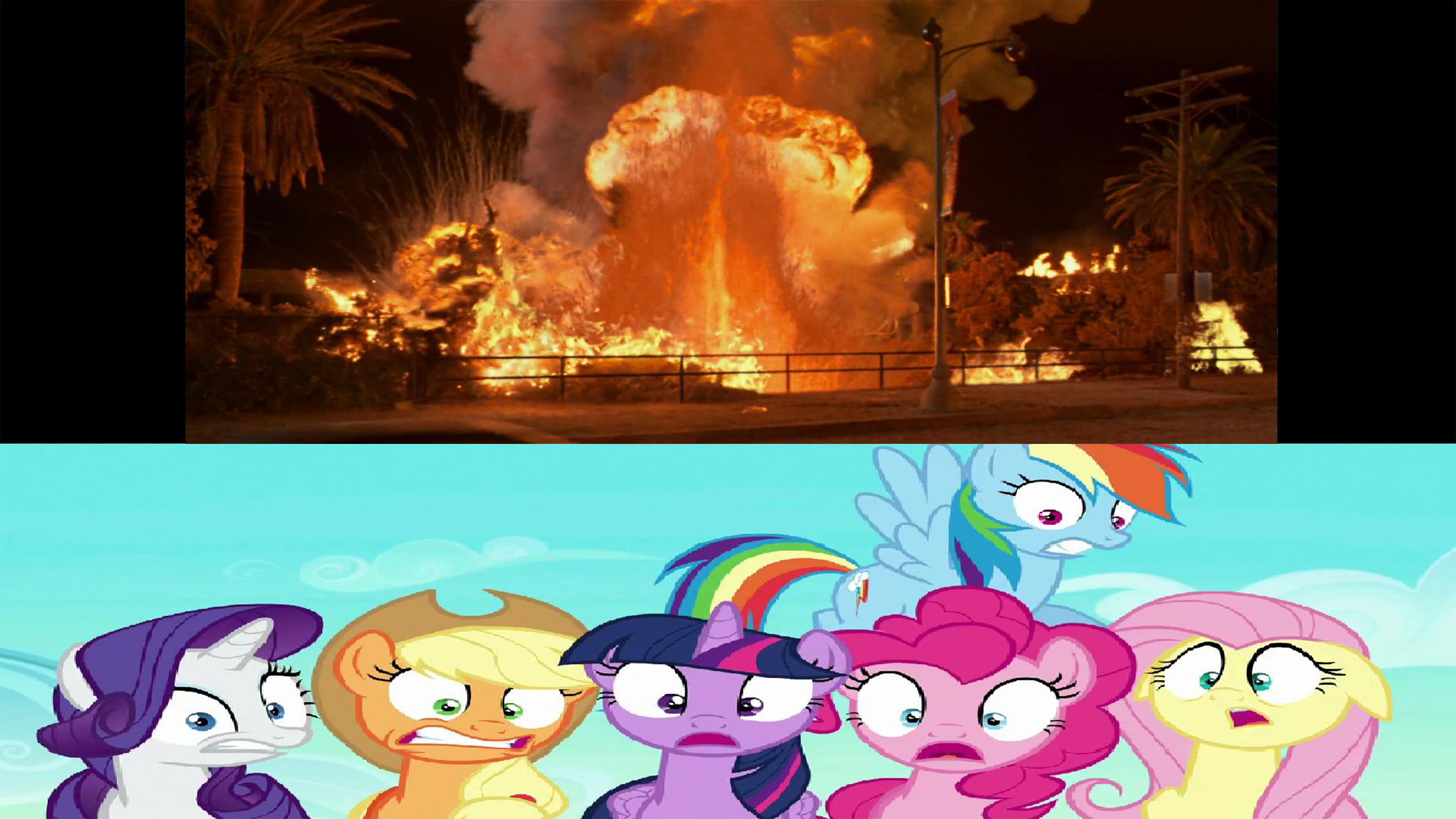 The Mane Six shocked at the Volcano by MrToonlover83 on DeviantArt