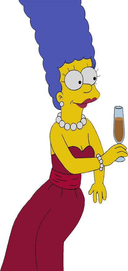 marge simpson burgundy dress Model Marge's Designer Dress Debut