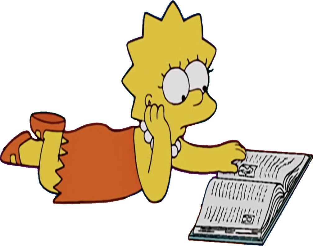 Lisa Simpson reading vector by MrToonlover83 on DeviantArt