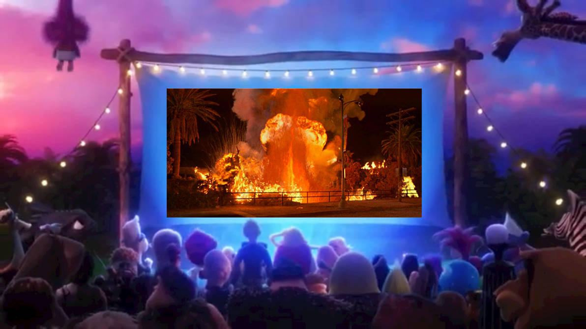 DreamWorks characters watches Volcano (1997) by MrToonlover83 on DeviantArt