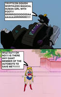 Trypticon about to Squish Sailor Moon