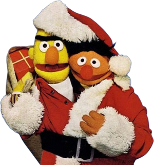 Santa Ernie and Bert vector