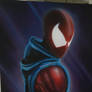 The Scarlet Spider acrylic painting on 50x60cm