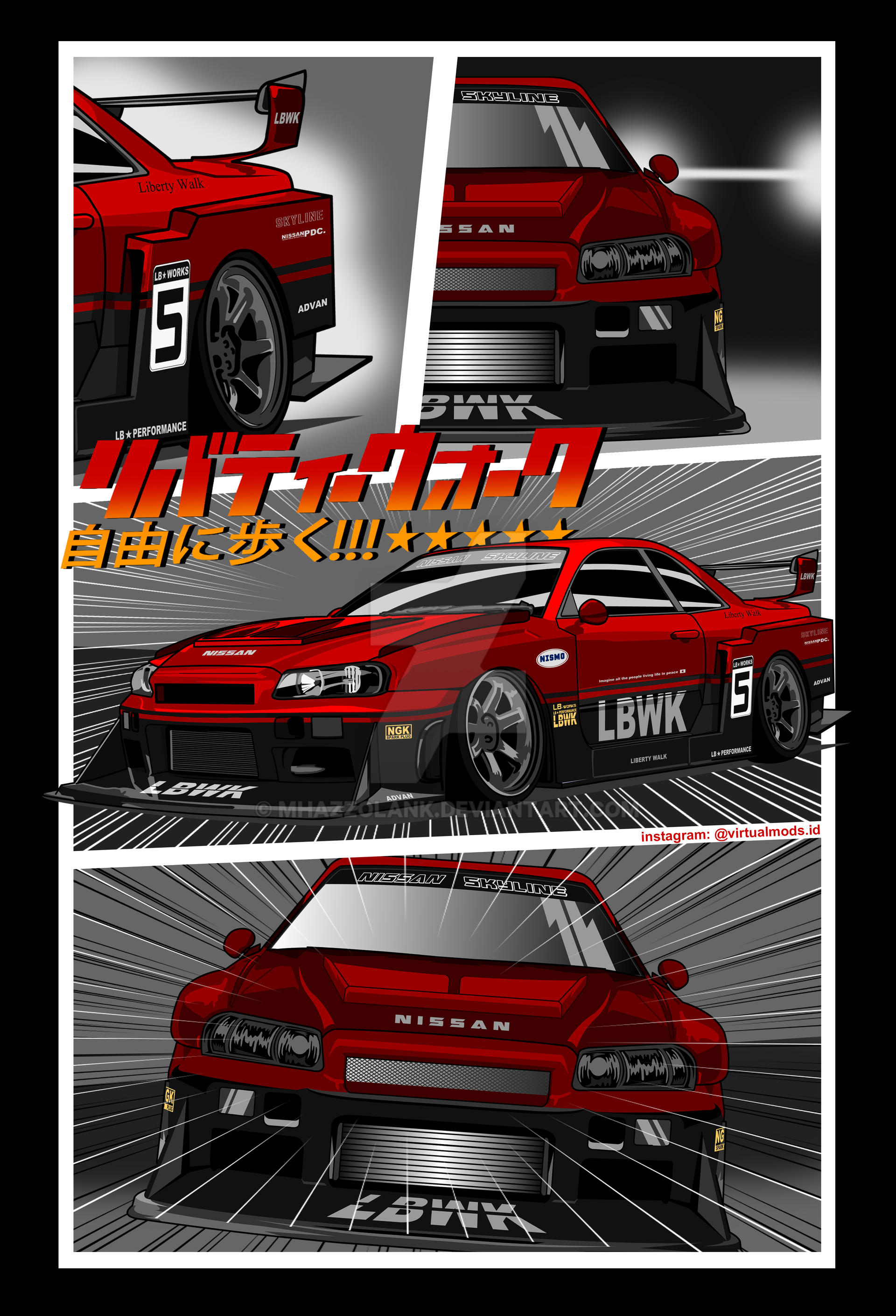 NISSAN Skyline R34 LBWK Red by Mhazzolank on DeviantArt