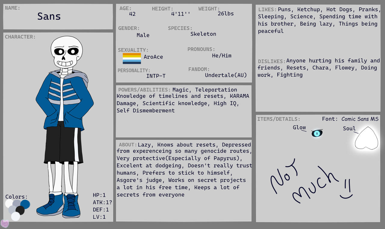 Sans(AU) Reference Sheet by AzureEcho21 on DeviantArt