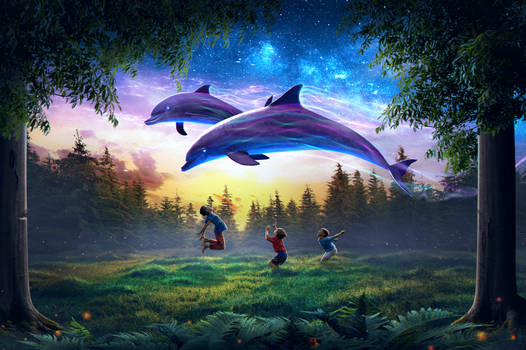 Fantasy Dolphins - Photo Manipulation Speed Art |