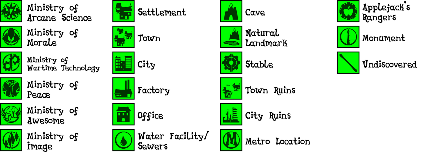 Fallout Equestria Cartography Symbols by MuniversalArts on DeviantArt