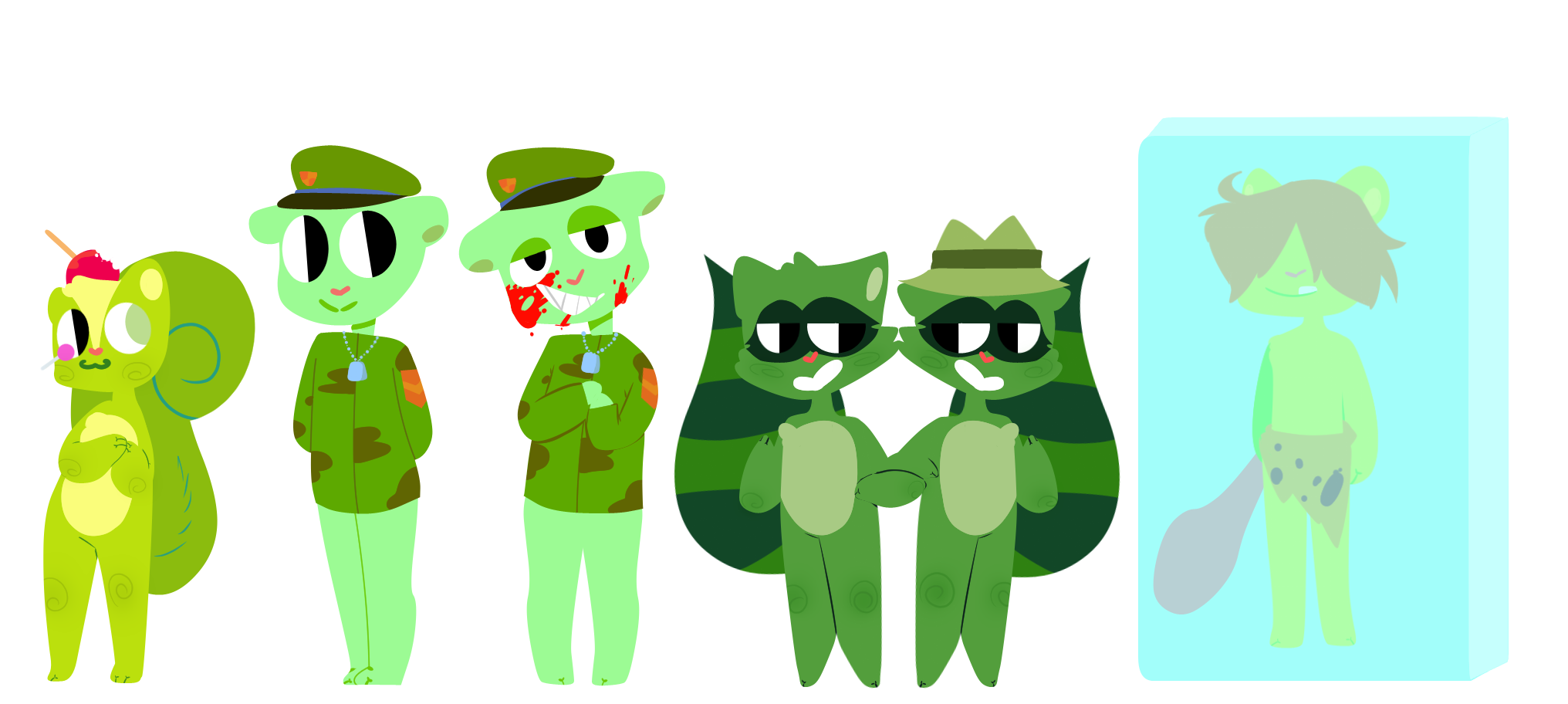 Green by D1spl4y on DeviantArt  Happy tree friends, Cute pokemon