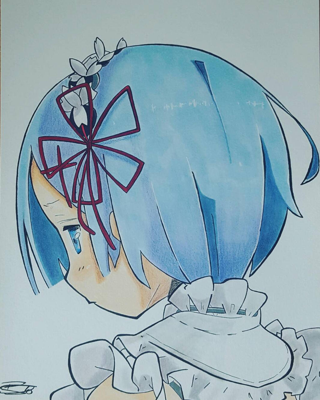 Rem - Re:Zero Drawing by GoldenBryan on DeviantArt