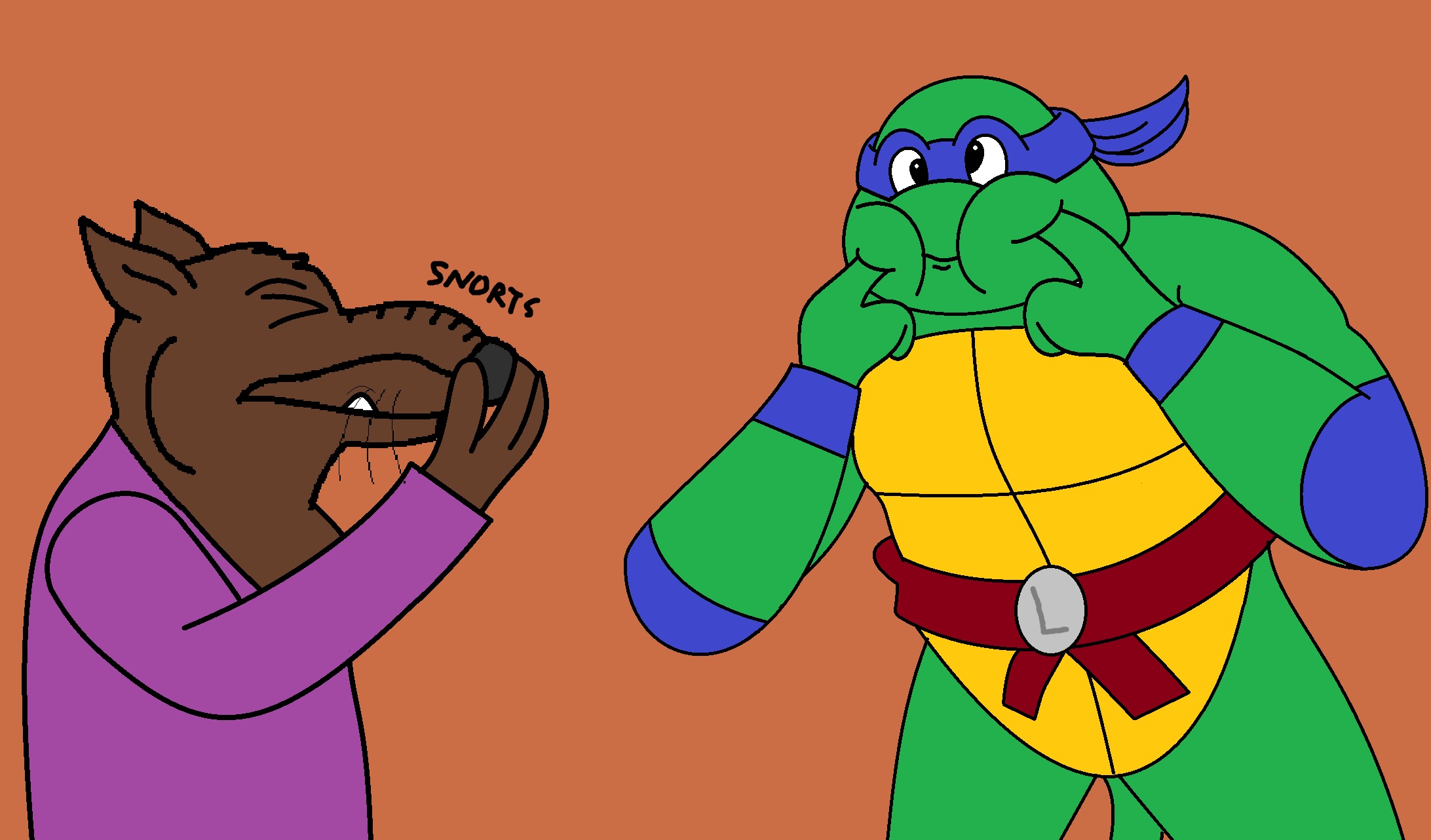 Leonardo trying to make Splinter laugh! by Nathaniel2256 on DeviantArt