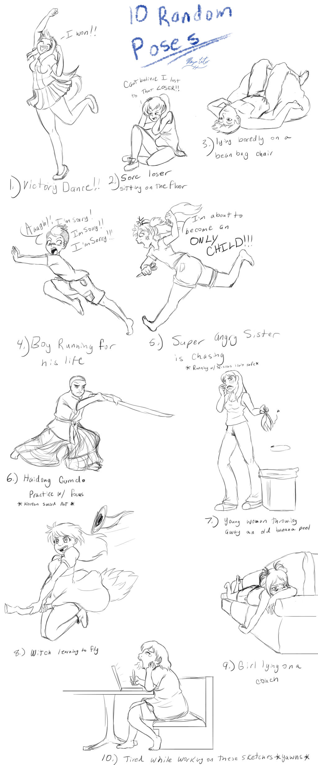 Random Poses 10 Random Poses by mizunotama on DeviantArt