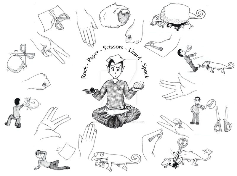 Rock - Paper - Scissors - Lizard - Spock by Freaky-chan on DeviantArt