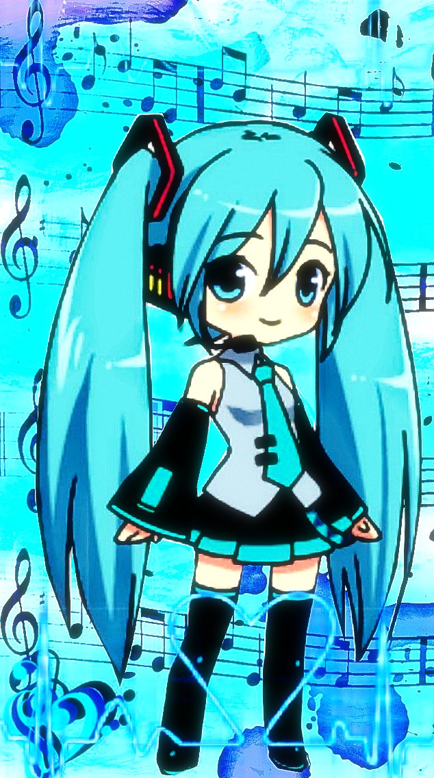 Free Iphone 5 Chibi Hatsune Miku Wallpaper By