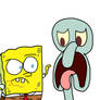 Spongebob mad at squidward