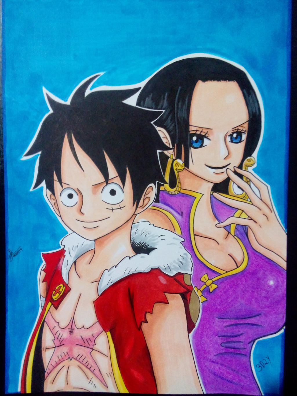 Luffy And Boa Hancock 3d2y By Jppdrawings On Deviantart 