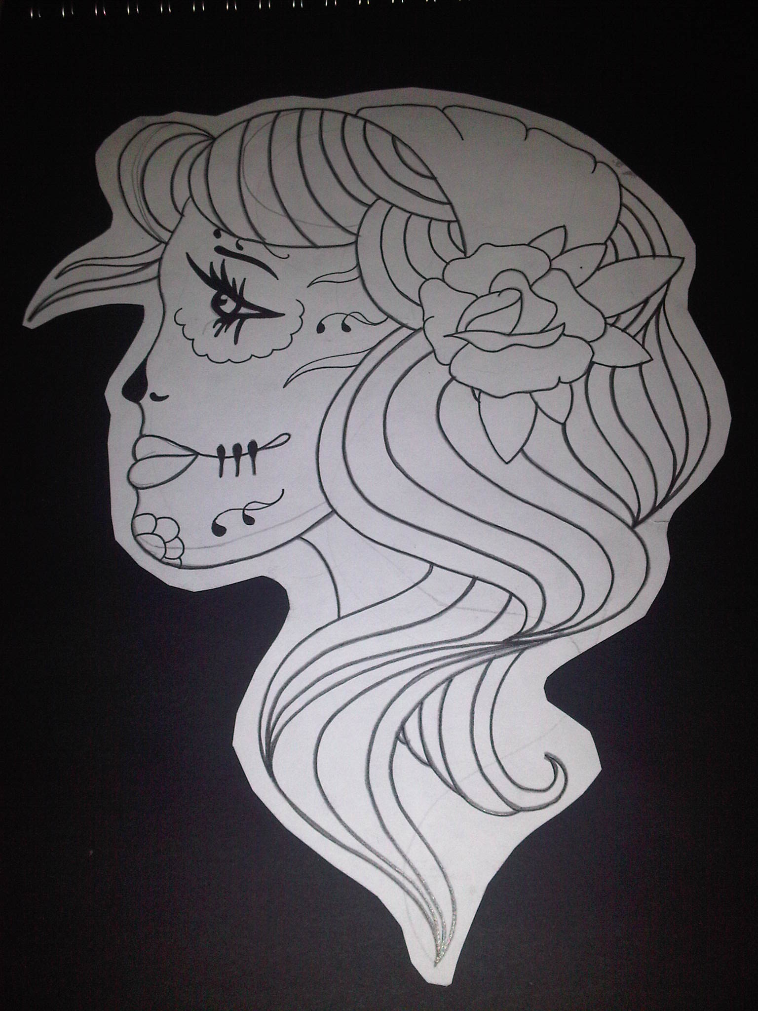 Simple line, Girl tattoo design