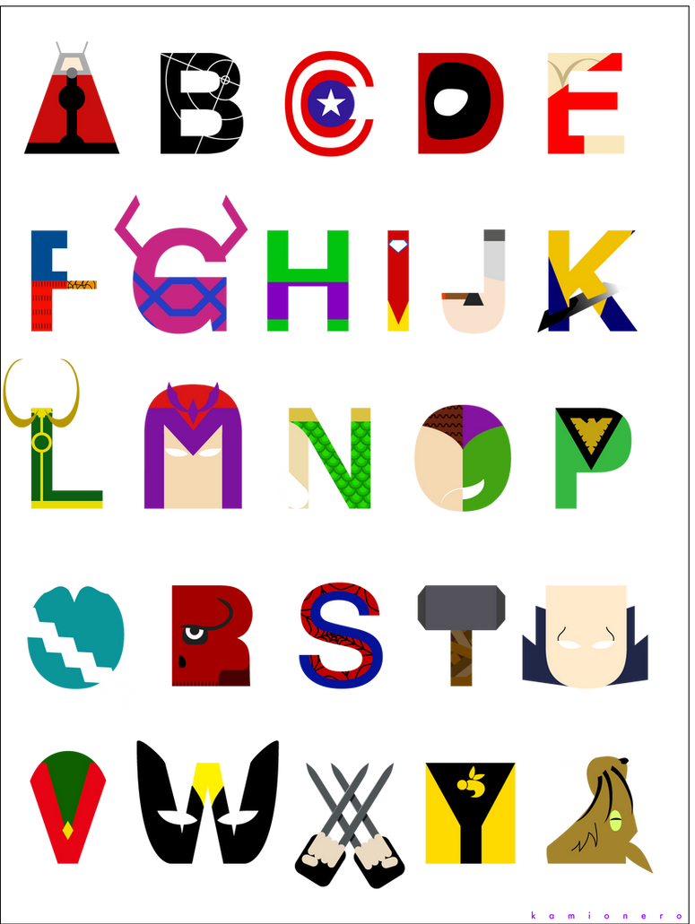 Marvel Alphabet by kamionero
