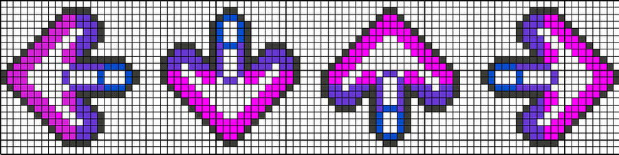 DDR Cross Stitch Pattern Purple