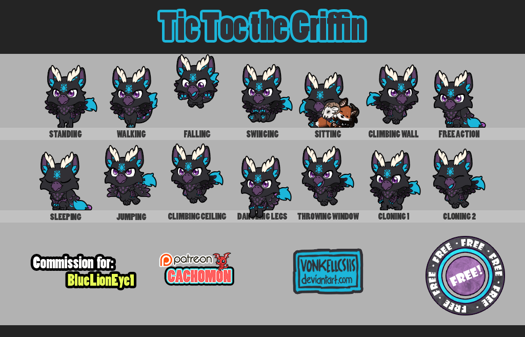 Tic Toc the Griffin Shimeji | COMMISSION