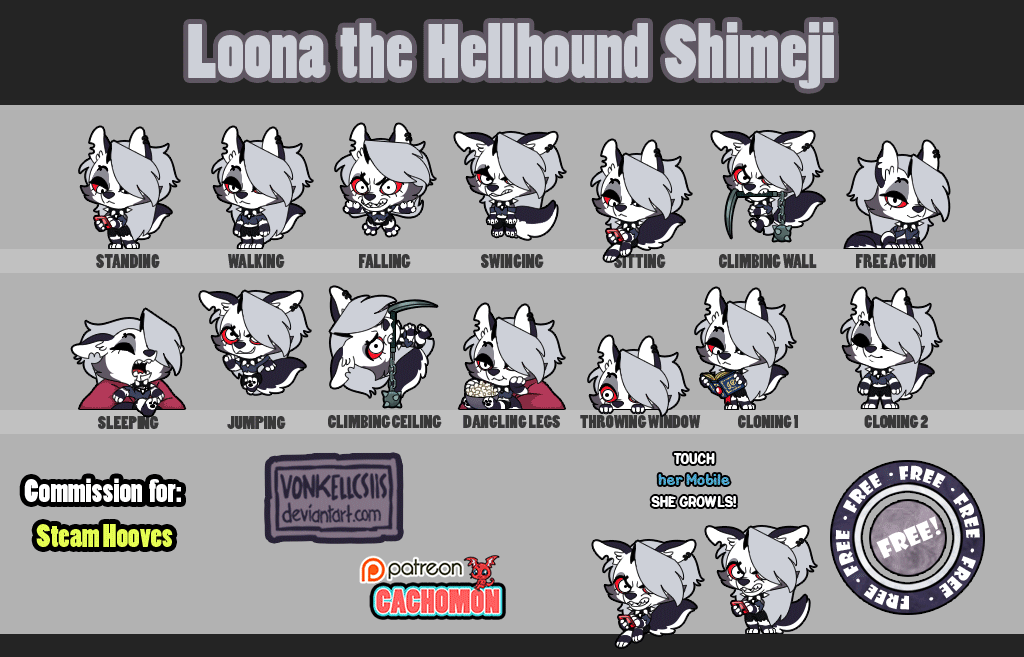 Loona the Hellhound Shimeji | COMMISSION