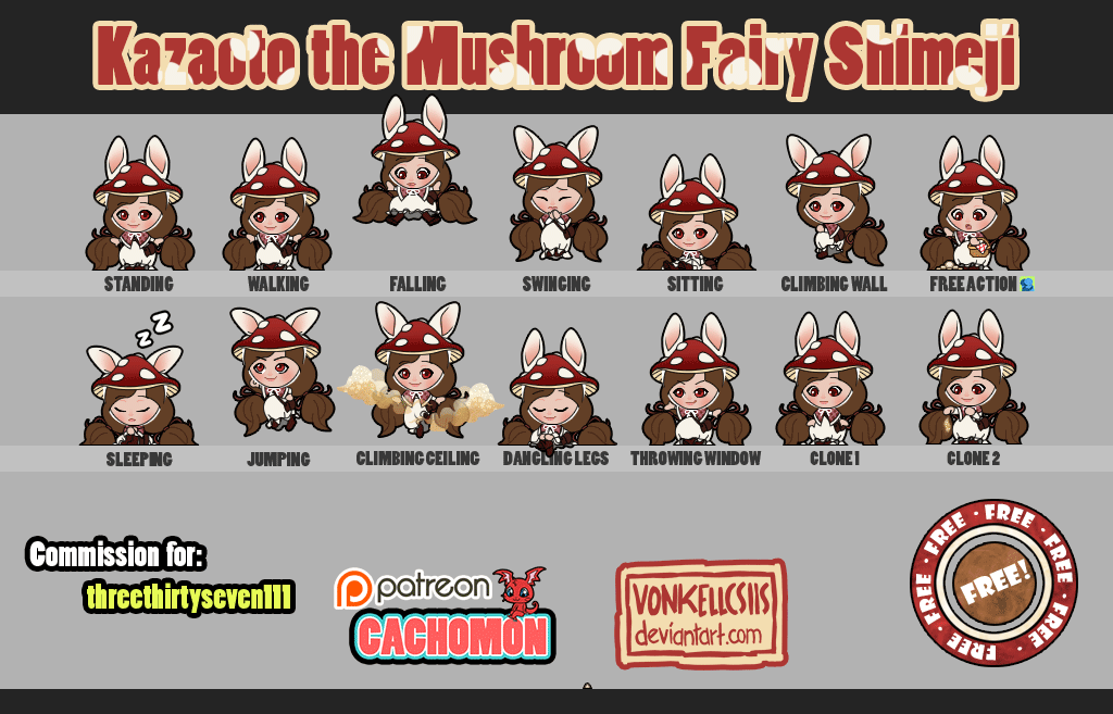 Kazaoto the Mushroom Fairy Shimeji | COMMISSION