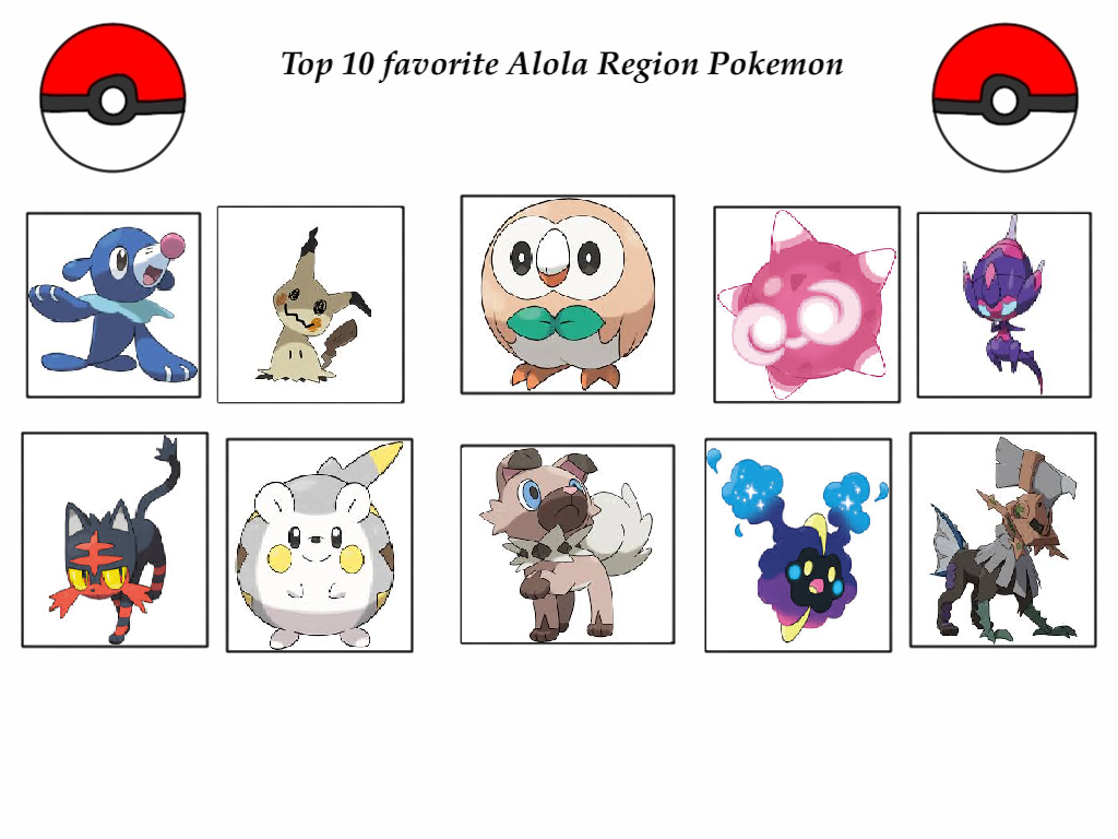 Top Ten Favorite Alola Pokémon 