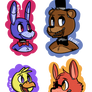 Busts of Bonnie, Freddy, Chica, and Foxy