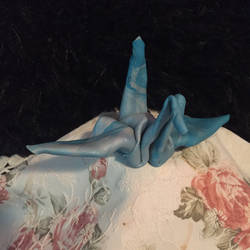 Marbled Blue Origami Crane by Liessa-Schwarz