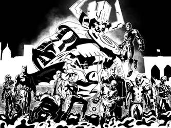 Dc vs Marvel black and white