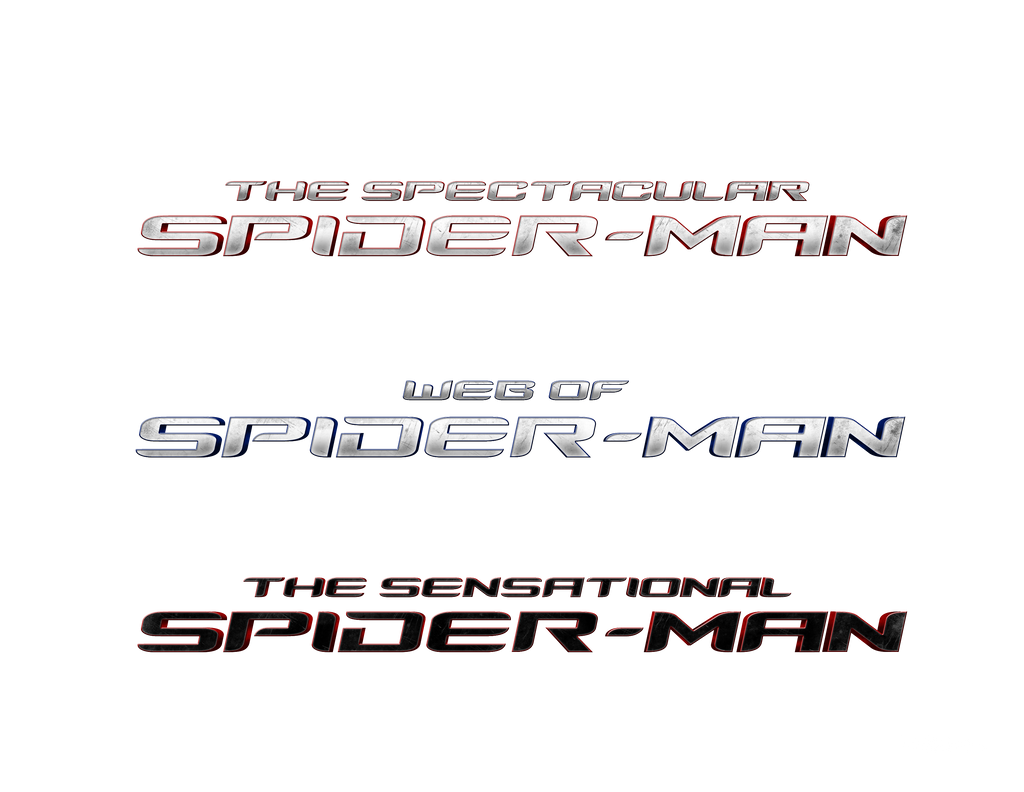 SPIDER-MAN FILM TITLE LOGOS (TASM 2, 3, 4) - PNG