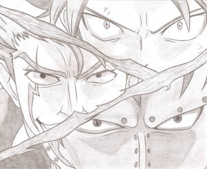 Natsu y Gajeel Vs Laxus