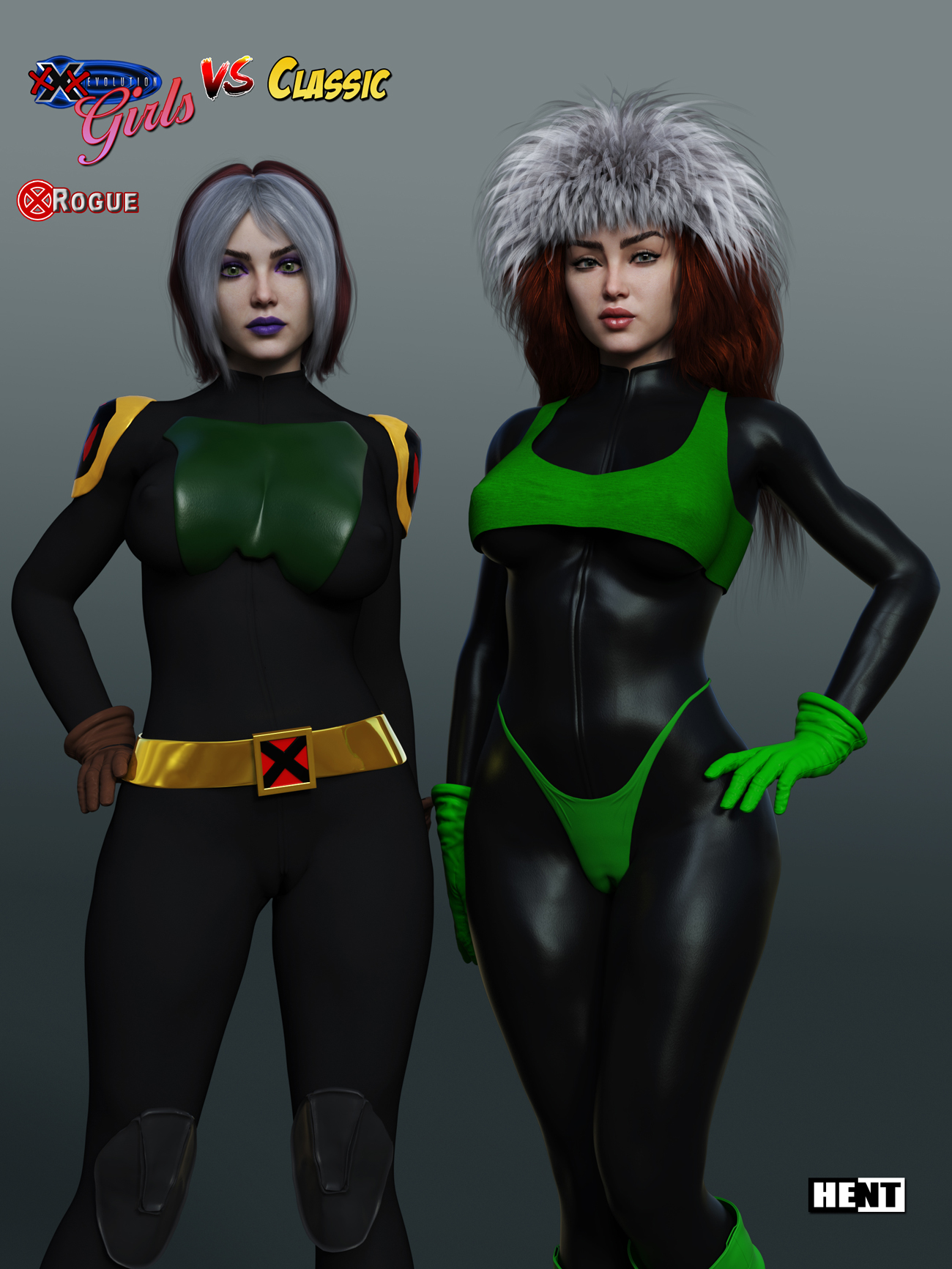 Rogue_Classic vs Evolution_X-Men Fanart