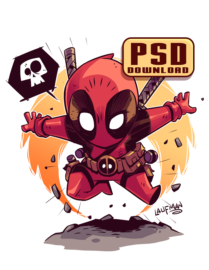 Chibi Deadpool PSD