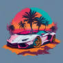 Lamborghini Aventador:Sunset Blaze of Exhilaration