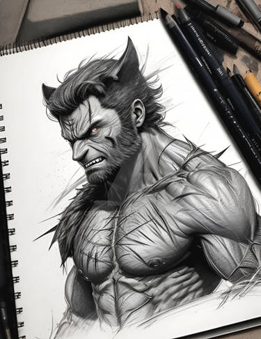 Wolverine Unleashed - Digital-Drawn Sketch