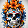 Catrina Skull Art - Floral Fiesta