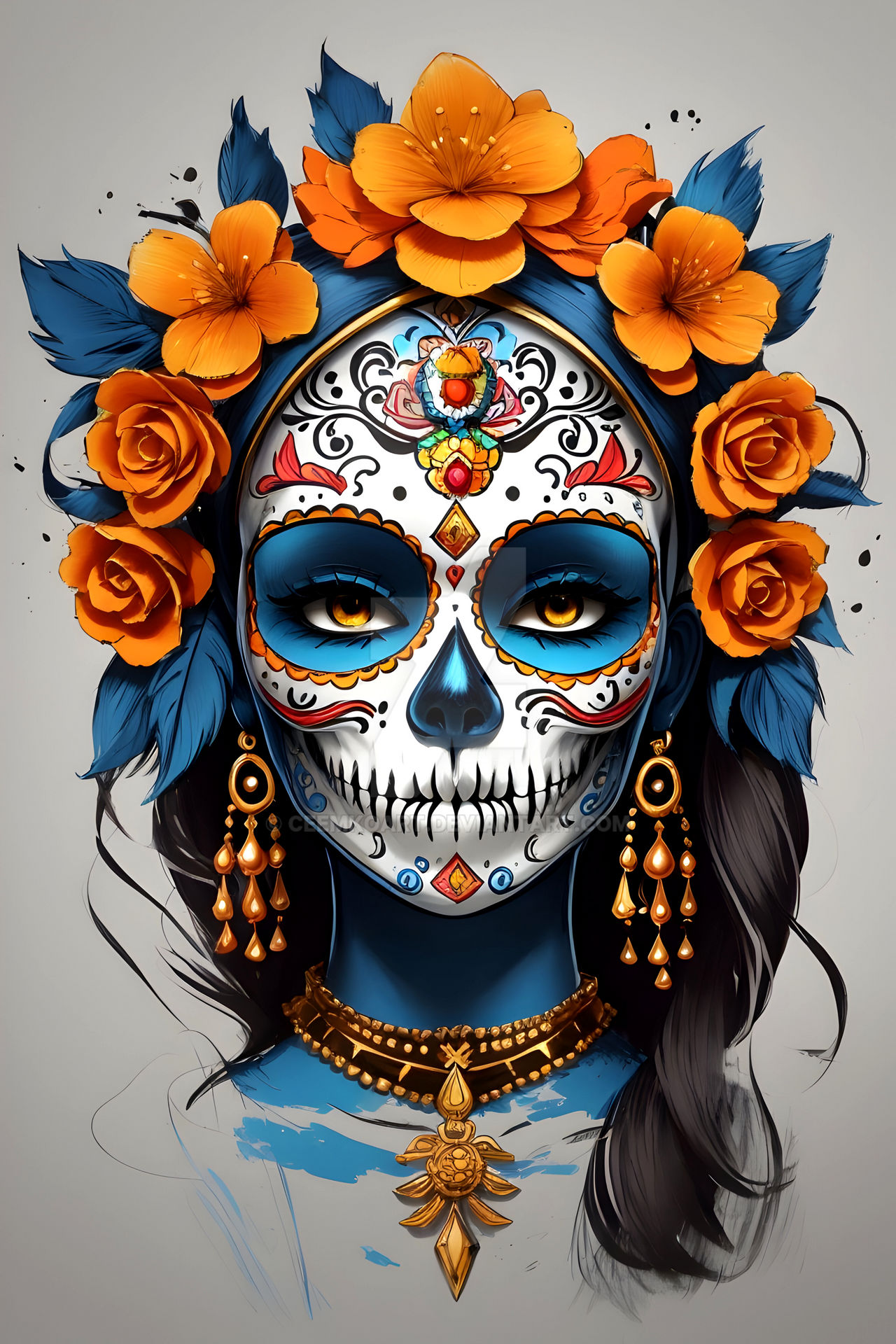 Skull Serenade: Catrina Inspired Art by CeemkoArt on DeviantArt