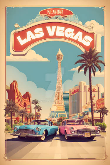 Vintage Las Vegas Poster: Retro Nevada Glamour