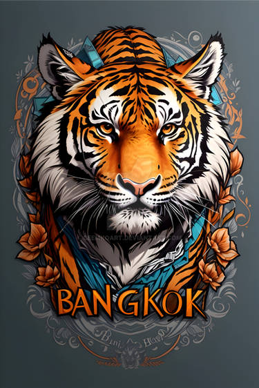 Bangkok Tiger Head Illustration:Majestic Urban Art