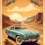 Every Mile Tells a Story: Vintage Retro Car Poster