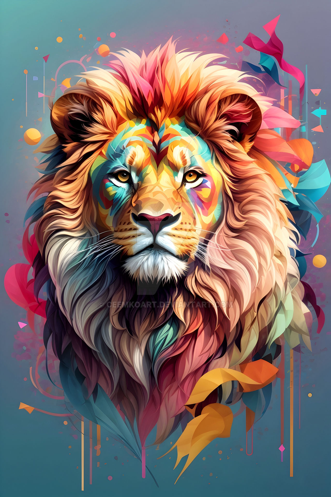 Lion Colour Pattern Lion Colour Art