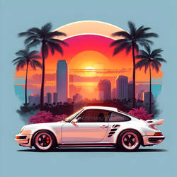 Classic Porsche 911 Turbo: Urban Sunset Glow