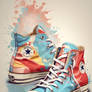 Converse Sneaker Art: Vintage Shoe Illustration