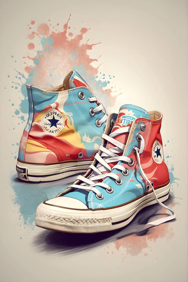 Deviantart Converse Converse Sneaker Art: Vintage Shoe Illustration by CeemkoArt on DeviantArt