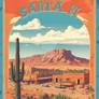 Santa Fe Vintage Retro Poster: New Mexico's Artist