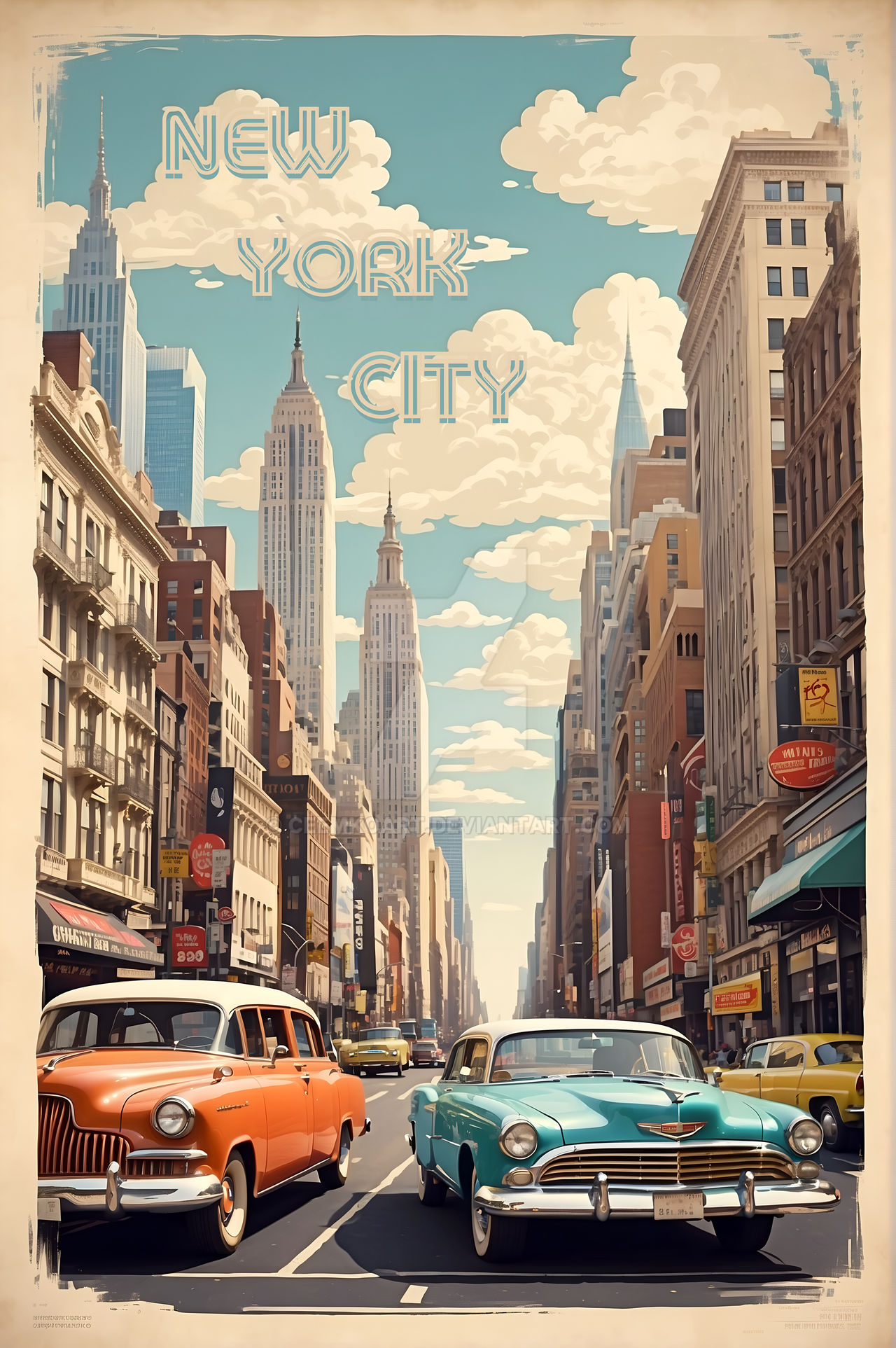 NY Vintage Travel Poster, New York, Travel, Decoration, Liberty